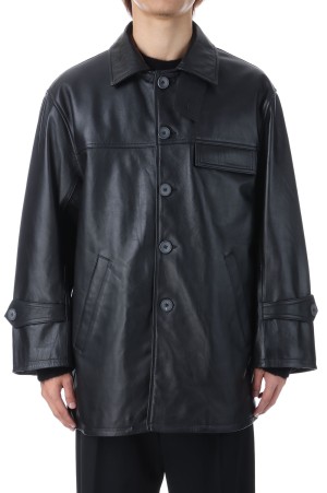 Sheep Leather Car Coat - BLACK (11259161201)