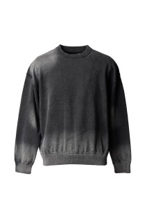 Gradation Crew Neck Knit Pullover - BLACK (11252361326)