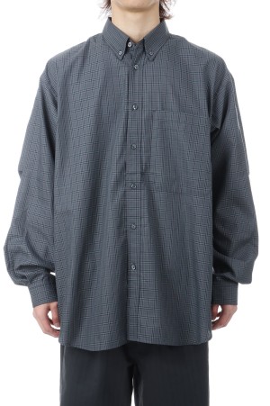TECH BUTTON DOWN SHIRT L/S GREN PLAID - CHARCOAL (BE-80026)