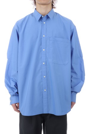 TECH REGULAR COLLAR SHIRT L/S SOLID - SAX (BE-81026)
