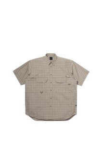 TECH FISHING SHIRT S/S SUMMER PLAID - SAGE GRAY (BE-70026)