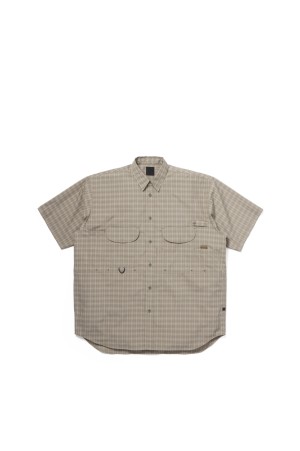 TECH FISHING SHIRT S/S SUMMER PLAID - SAGE GRAY (BE-70026)