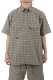TECH FISHING SHIRT S/S SUMMER PLAID - SAGE GRAY (BE-70026)