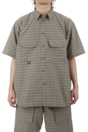 TECH FISHING SHIRT S/S SUMMER PLAID - SAGE GRAY (BE-70026)