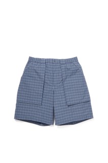 TECH 3D POCKET CARGO SHORTS SUMMER PLAID - SMOKE BLUE (BP-70026)