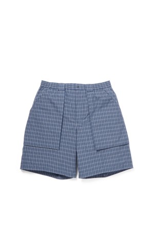 TECH 3D POCKET CARGO SHORTS SUMMER PLAID - SMOKE BLUE (BP-70026)