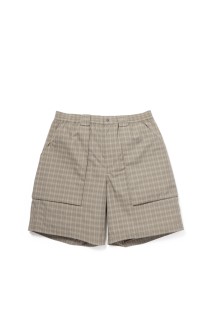 TECH 3D POCKET CARGO SHORTS SUMMER PLAID - SAGE GRAY (BP-70026)