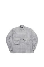 TECH SPORTS OPEN COLLAR SHIRT L/S GREN PLAID - LT.GRAY (BE-82026)
