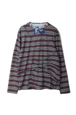 Printed Mock Neck T-shirts(L/S) - Brown (26-1204)