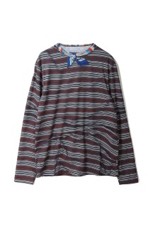 Printed Mock Neck T-shirts(L/S) - Brown (26-1204)