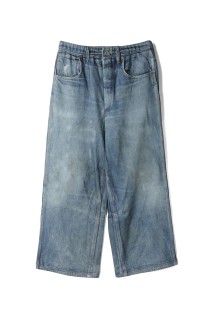 Trompe l'oeil Denim Sweat Pants - Blue (26-1303)