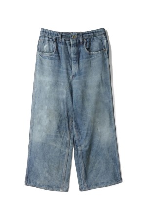 Trompe l'oeil Denim Sweat Pants - Blue (26-1303)