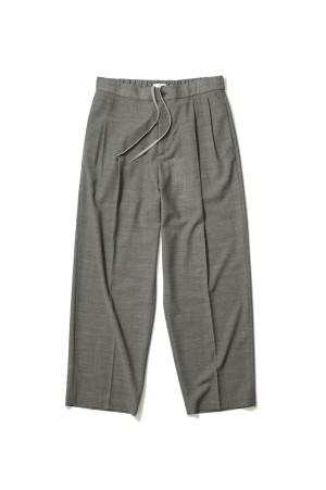 TWIST WOOL GAUZE TWO TUCKED EASY PANTS - GRAY(003) (PRAGLM0300)
