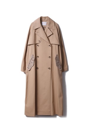 Cording Embroidery Detailed Trench Coat- BEIGE (MM26SS-CO022)