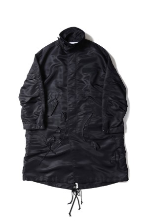 Nylon Twill 3D Embroidery Mods Coat- BLACK (MM26SS-CO053)