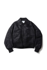 Nylon Twill 3D Embroidery Flight Jacket- BLACK (MM26SS-JK054)