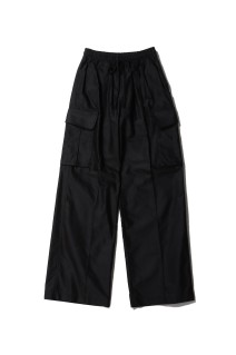 Cotton High Waisted Cargo Trousers- BLACK (MM26SS-PT055)