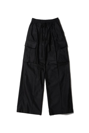 Cotton High Waisted Cargo Trousers- BLACK (MM26SS-PT055)