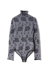 Floral Jacquard Knit Bodysuit - BLACK (MM26SS-KN082)