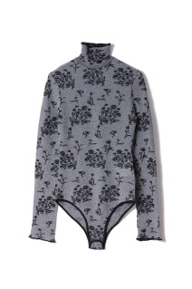 Floral Jacquard Knit Bodysuit - BLACK (MM26SS-KN082)