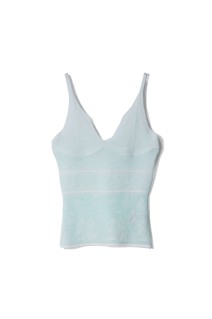 Floral Jacquard Knit Camisole Top- LIGHT GREEN (MM26SS-KN083)