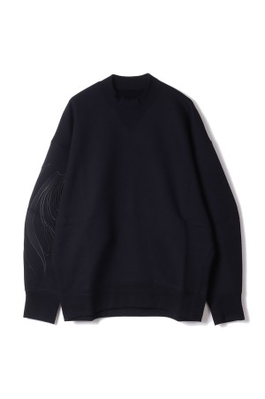 Floral Embroidery Oversized Sweat Top - BLACK (MM26SS-JS084)