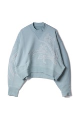 Floral Embroidery Short Sweat Top- LIGHT BLUE (MM26SS-JS085)