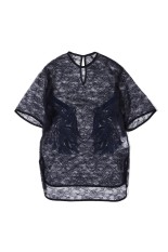 Raschel Lace Embroidered Top - NAVY (MM26SS-SH099)