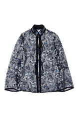 Tulle Lace Stand Collar Shirt - NAVY (MM26SS-SH112)