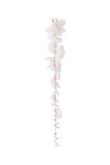 Floral Motif Long Earring  - WHITE (MM26SS-AC307)