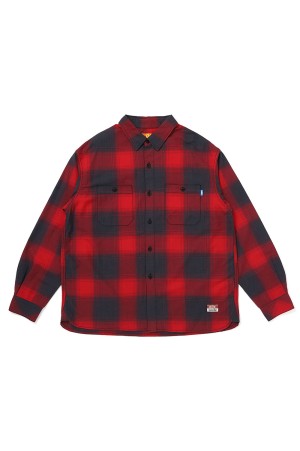 L/S SHADOW CHECK SHIRT / RED (CLG-SH 026-002)