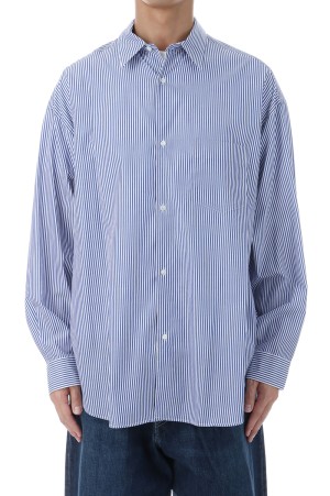 Broad Stripe L/S Oversized Regular Collar Shirt - BLUE STRIPE (GM254-50022STB)