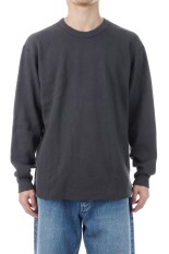 THERMAL KING RASCHEL HONEYCOMB CREW NECK L/S (W/DAMAGED) - FADE BLACK (#52027)