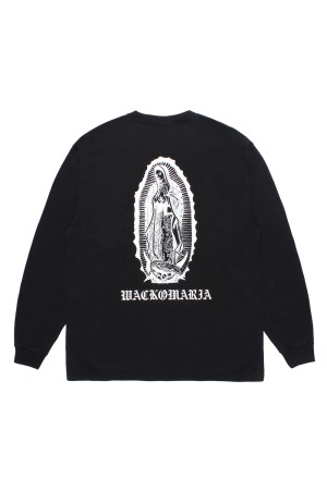 WASHED HEAVY WEIGHT CREW NECK LONG SLEEVE T-SHIRT ( TYPE-1 ) / BLACK (26SSE-WMT-LT04)