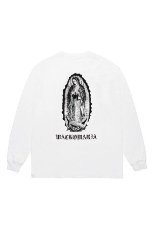 WASHED HEAVY WEIGHT CREW NECK LONG SLEEVE T-SHIRT ( TYPE-1 ) / WHITE (26SSE-WMT-LT04)