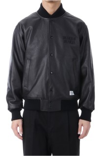 LEATHER VARSITY JACKET ( TYPE-2 ) / BLACK (26SSE-WMO-BL02)