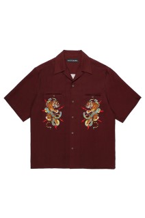 TIM LEHI / HAWAIIAN SHIRT S/S ( TYPE-1 ) / BURGUNDY (26SSE-WMS-HI01)
