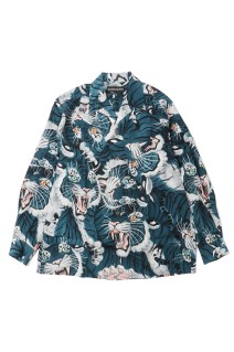 TIM LEHI / HAWAIIAN SHIRT L/S ( TYPE-2 ) / BLUE (26SSE-WMS-HI03)