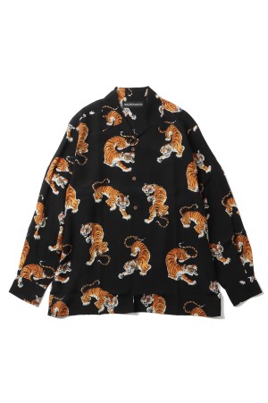 TIM LEHI / HAWAIIAN SHIRT L/S ( TYPE-3 ) / BLACK (26SSE-WMS-HI05)