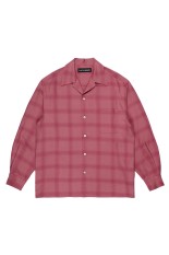 OMBRE CHECK OPEN COLLAR SHIRT L/S / PINK (26SSE-WMS-OC03)