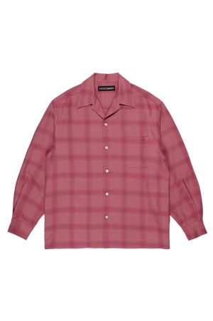 OMBRE CHECK OPEN COLLAR SHIRT L/S / PINK (26SSE-WMS-OC03)
