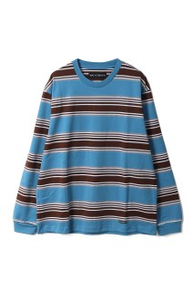 STRIPED CREW NECK LONG SLEEVE T-SHIRT ( TYPE-3 ) / BLUE (26SSE-WMT-LT03)