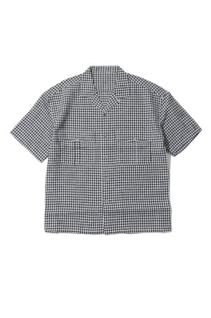 KEROUAC LINEN GINGHAM CHECK SHIRT / BLACK (PC-016-3979)