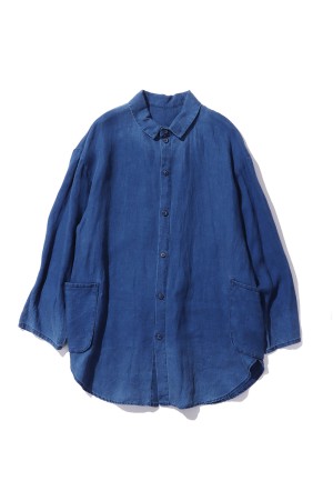 INDIGO LINEN SHIRT JACKET / BLUE (PC-021-3889)