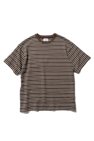 Jacquard Knit Tee - Brown/Black (U26S-05-0002)