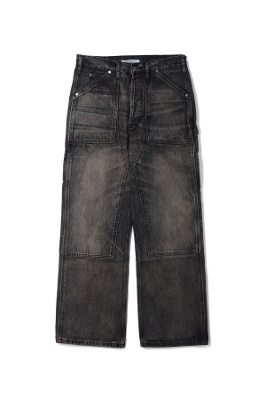 JAPANESE DENIM DOUBLE KNEE - MUD WASH BLACK (NM-0247-MWB-1)