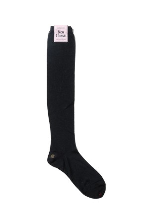 Sheer Rib High Socks - Black