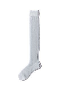 Sheer Rame Rib High Socks - Ice Grey