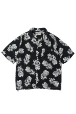 Pineapple Patterned Aloha Shirt - BLACK (RN30389014)
