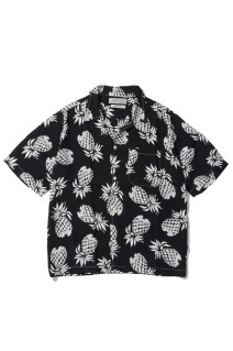 Pineapple Patterned Aloha Shirt - BLACK (RN30389014)